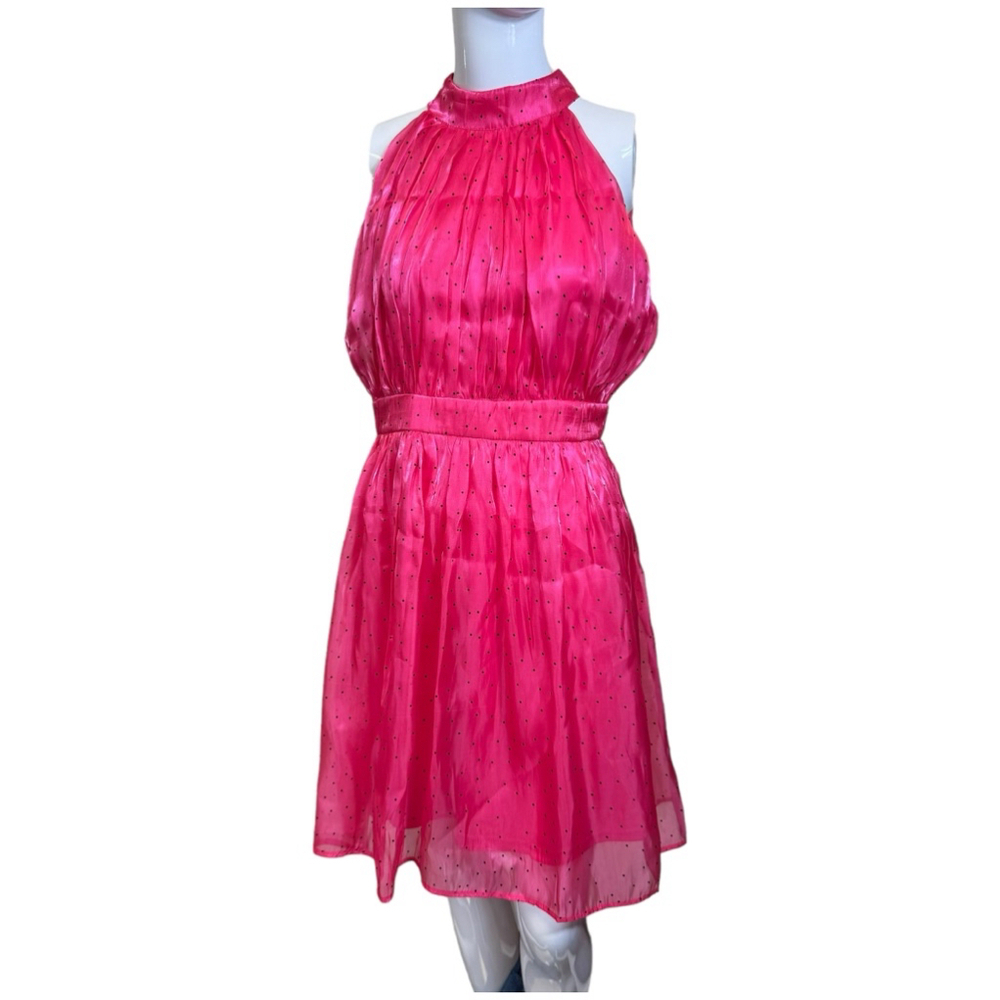 Allyson size Large pink dress sleeveless ties at top around neck